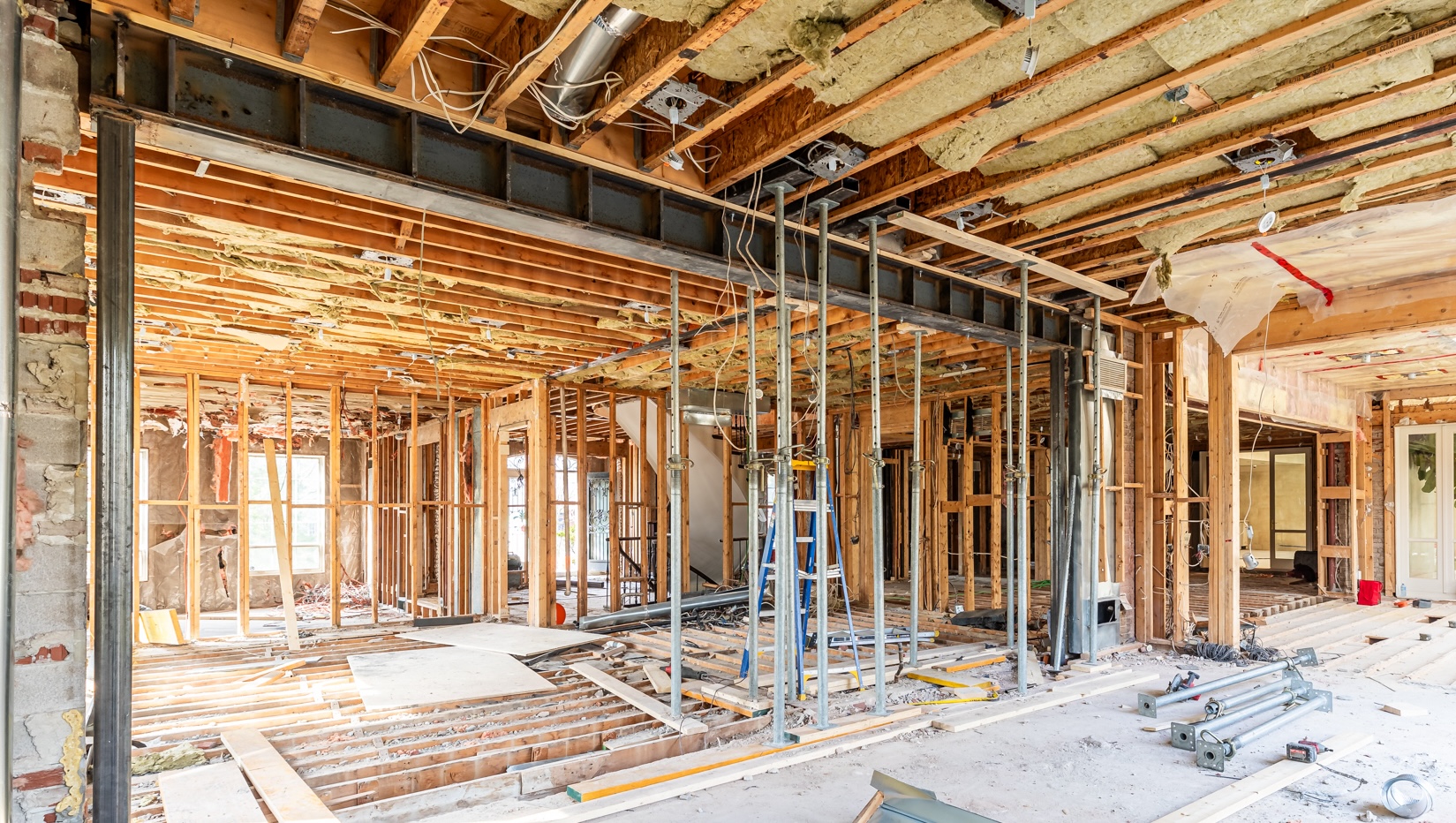 Steel Beam Installation - Wall Removal